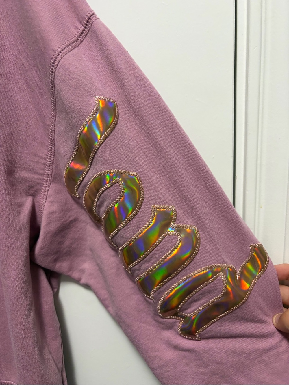 Walt Disney Land 50th Anniversary Holographic Pink Sweatshirt Size XL - Picture 2 of 9
